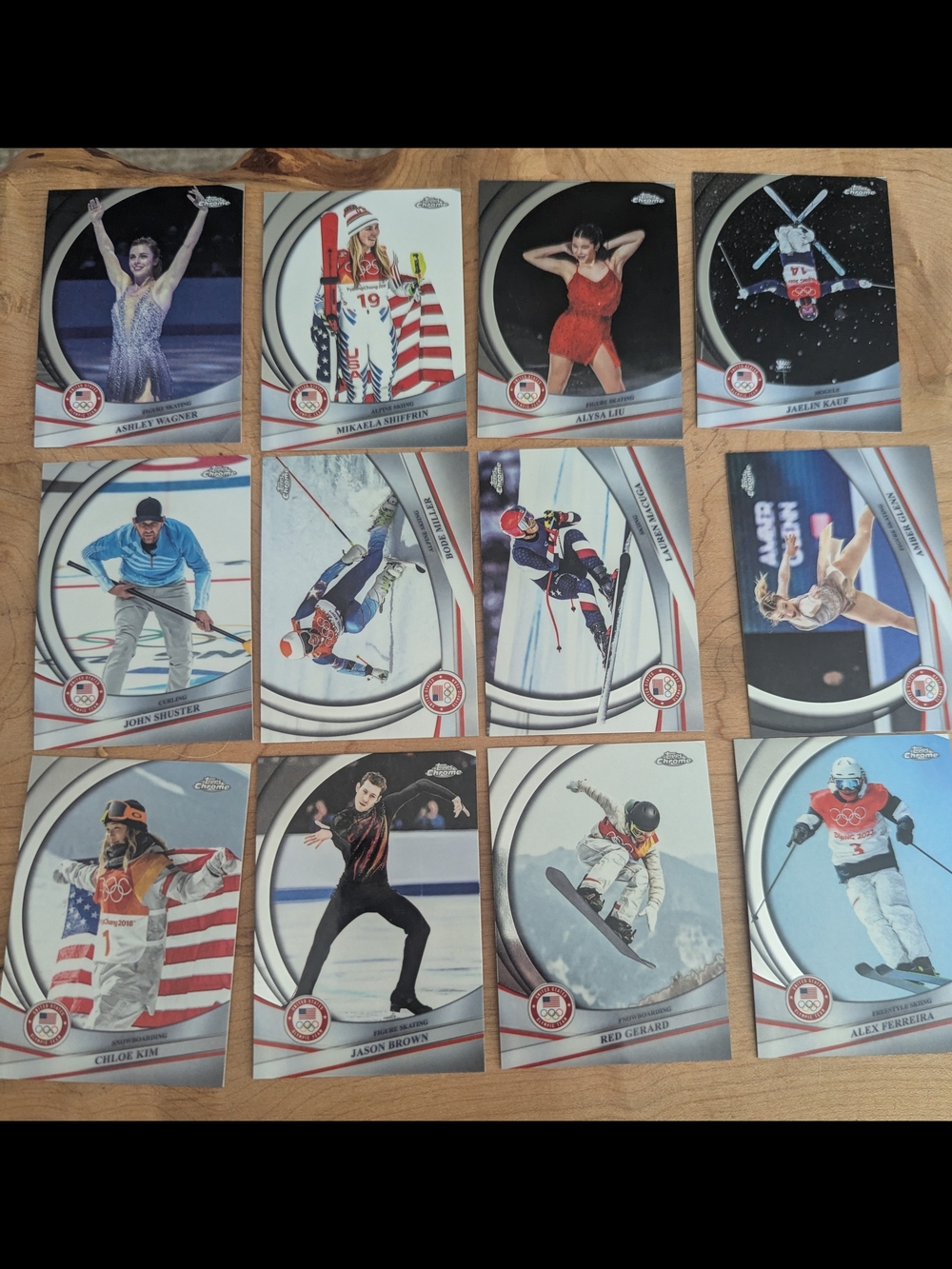 Olympic Athlete Trading Cards - Multi Athlete Set - Red, White, Blue